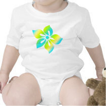 "Happy Hibiscus" in Turq on Creeper t-shirts