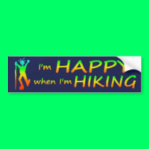 Happy Hiking Multicolor bumper stickers
