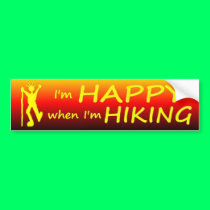 Happy Hiking Sunset bumper stickers