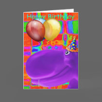Happy Hippo Artsy Purple cards