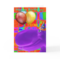 Happy Hippo Artsy Purple cards