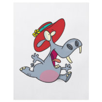 happy hippo in a hat cartoon full color flyer