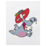 happy hippo in a hat cartoon flyers