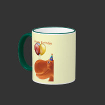 Happy Hippo Orange Birthday Mug mugs