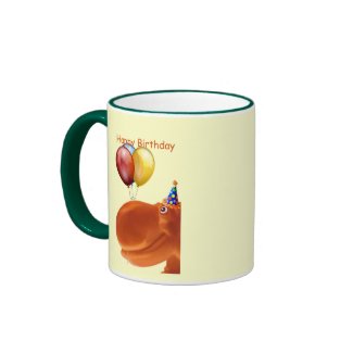 Happy Hippo Orange Birthday Mug  