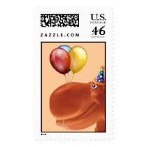 Happy Hippo Orange Birthday Stamp by dduhaime55 Happy Hippo Orange Birthday Stamp