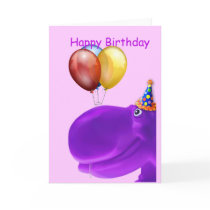 Happy Hippo Purple Birthday cards