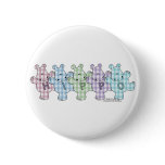 Happy Hippos pastel gingham buttons