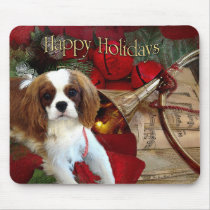 Happy Holiday Cavalier mousepads by carrollgraphix Happy Holiday Cavalier mousepads