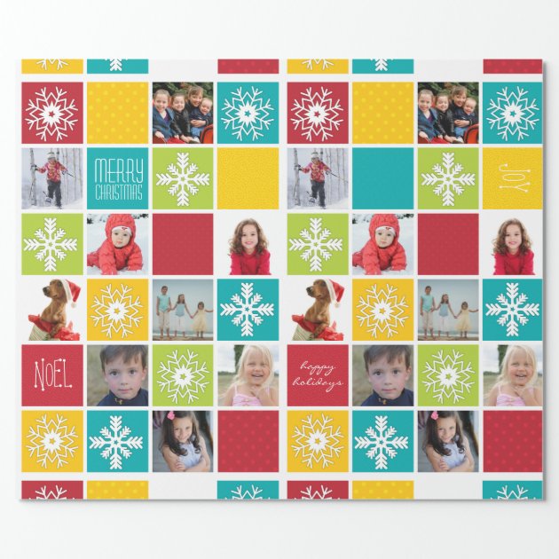 Happy Holiday Christmas Photo Wrapping Paper
