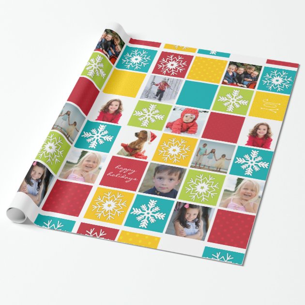 Happy Holiday Christmas Photo Wrapping Paper 2/4