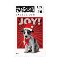 Happy Holiday Dog - Jack Russell Santa stamps