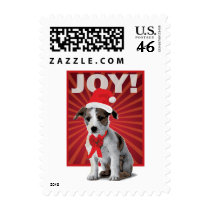 Happy Holiday Dog - Jack Russell Santa stamps