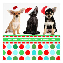 Happy Holiday Dots Personalized Christmas Photo Custom Invite