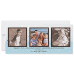 Happy Holiday Halftone Blue and Brown Photo Card Custom Invitations