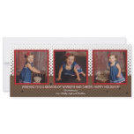 Happy Holiday Halftone Red and Brown Photo Card Announcements