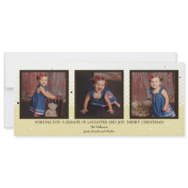 Happy Holiday Halftone Yellow and Brown Photo Card Invitation
