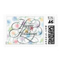 Happy Holiday Lights postage stamp by JoyOfLife Happy Holiday Lights postage stamp