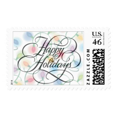 Happy Holiday Lights postage stamp by JoyOfLife