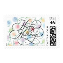 Happy Holiday Lights postage stamp by JoyOfLife Happy Holiday Lights postage stamp