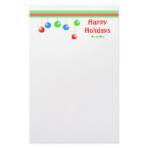 Happy Holiday Ornaments stationery