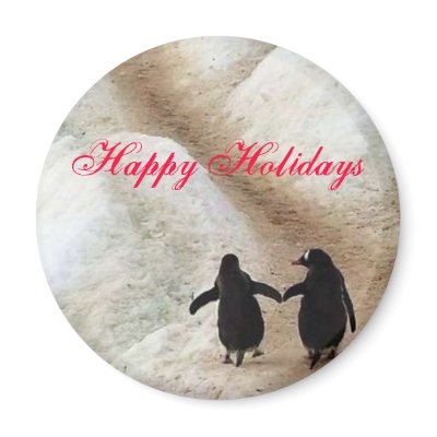 Happy Holiday Penguins Refrigerator Magnets by Jeeee11