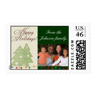 Happy Holiday photo card template stamp
