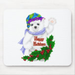 Happy Holiday Polar Bear Mousepads