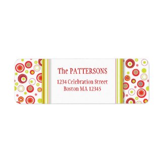 Happy Holiday Polka Dot Red Green Address Labels