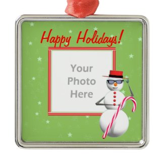 Happy Holiday Snowman (photo frame) ornament