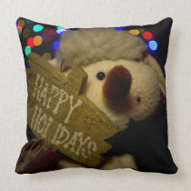 Happy Holiday Snowman Pillow