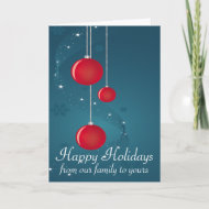 Happy Holiday with Red Ornaments 2 card