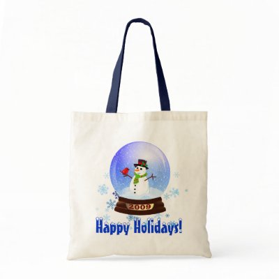 Happy Holidays - 2009 Snowglobe Gift Bag by SquirrelHugger