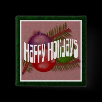 Happy Holidays 3 Button