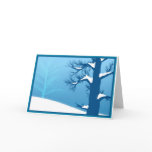 Happy Holidays Blue Snowy Tree Card