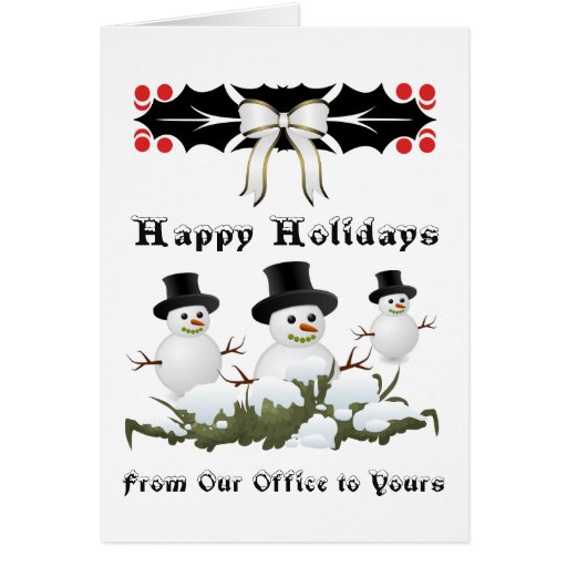 Happy Holidays Business/Corporate - Snowmen Greeting Card