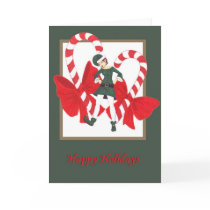 happy holidays candy cane elf 1 cards