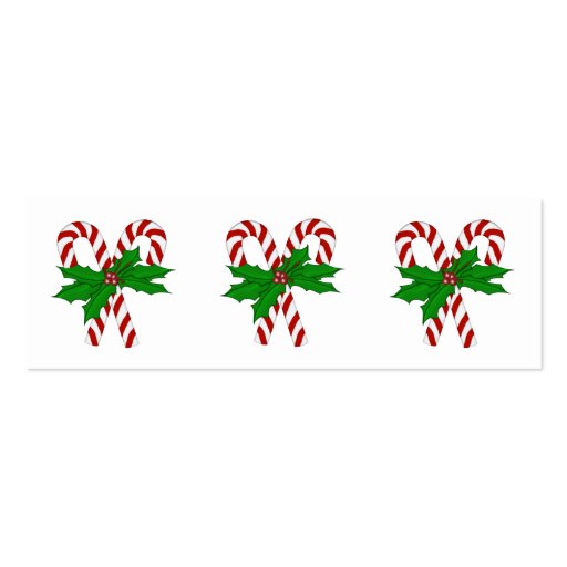 Happy Holidays Candy Cane Gift Tags Business Cards (back side)