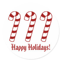 Happy Holidays Candy Cane Stickers by mariannegilliand Happy Holidays Candy Cane Stickers