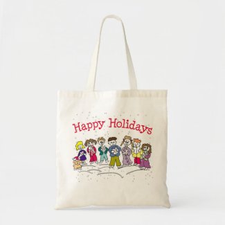 Happy Holidays Canvas Bags