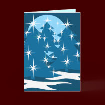 Happy Holidays Cards Classic Blue Tree Card cards