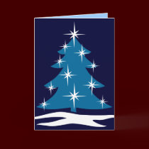 Happy Holidays Cards Classic Blue Tree Card cards