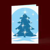 Happy Holidays Cards Classic Blue Tree Card cards