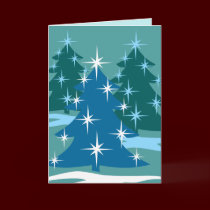 Happy Holidays Cards Classic Blue Tree Card cards