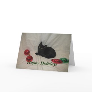 Happy Holidays Cat Card card