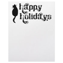 Happy Holidays Cat Silhouette Custom Letterhead