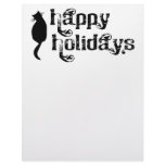 Happy Holidays Cat Silhouette Custom Letterhead