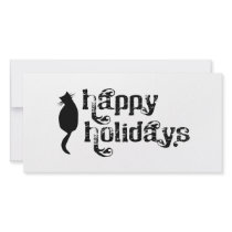 Happy Holidays Cat Silhouette photo cards by VoXeeD Happy Holidays Cat Silhouette photo cards