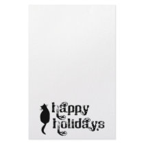 Happy Holidays Cat Silhouette stationery