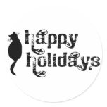 Happy Holidays Cat Silhouette stickers